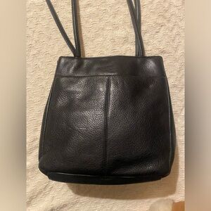 Stone Mountain Vintage Black Pebble Leather Shoulder Bag